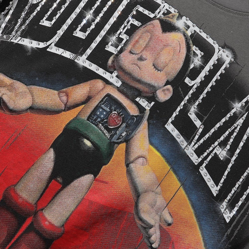 Rough Play Astro Boy Rhinestone Graphic Long-Sleeve T-Shirt — detail
