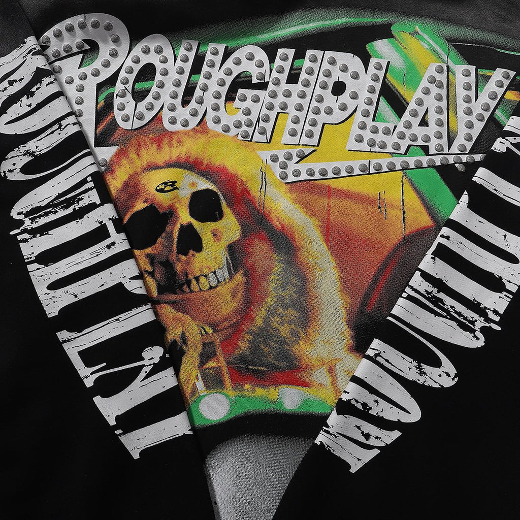 Rough Play In Car Skull Graphic Hoodie — detail