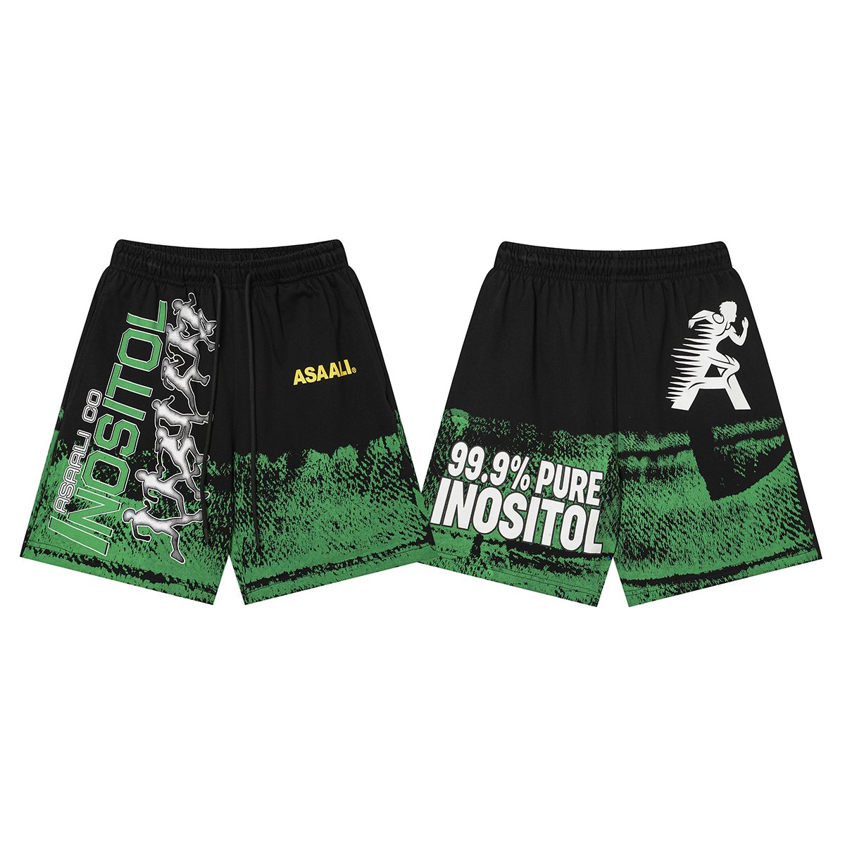 ASAALL Black Multicolor Graphic Shorts — hero
