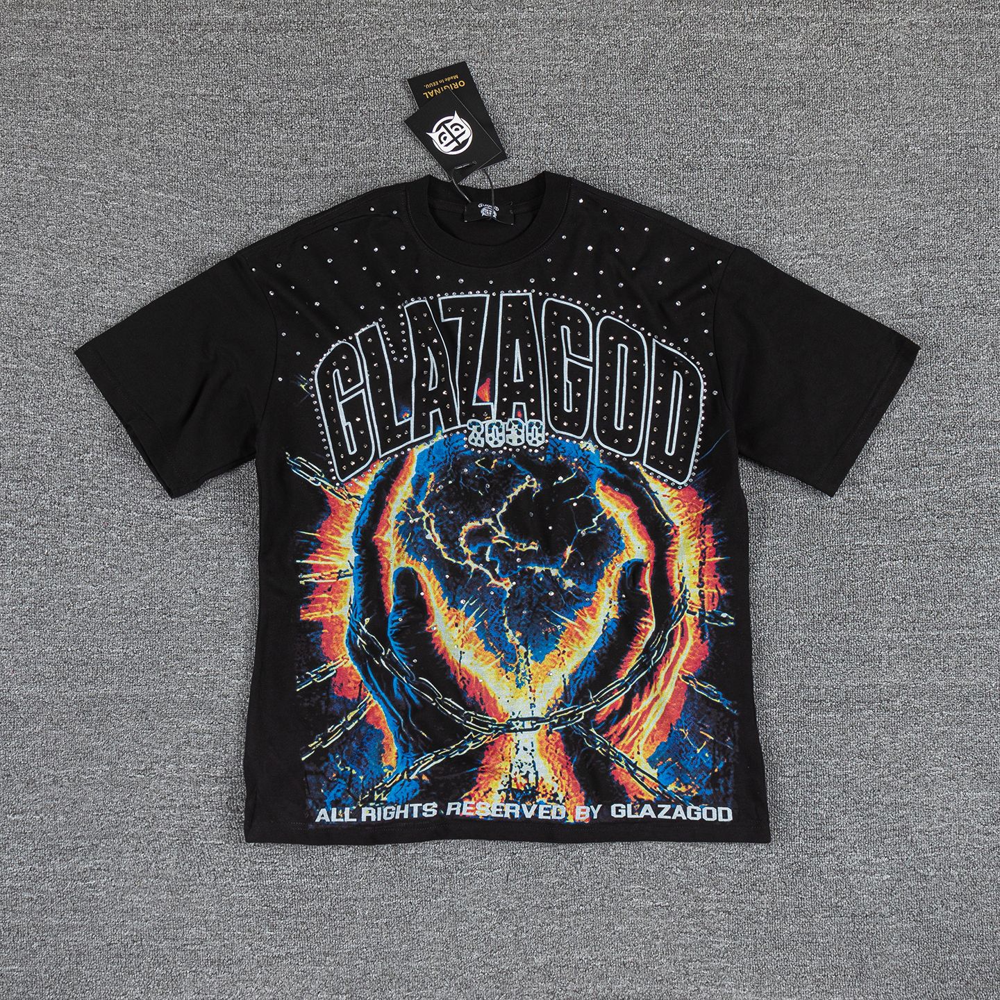 GLAZAGOD Hell on Earth Graphic T-Shirt — front
