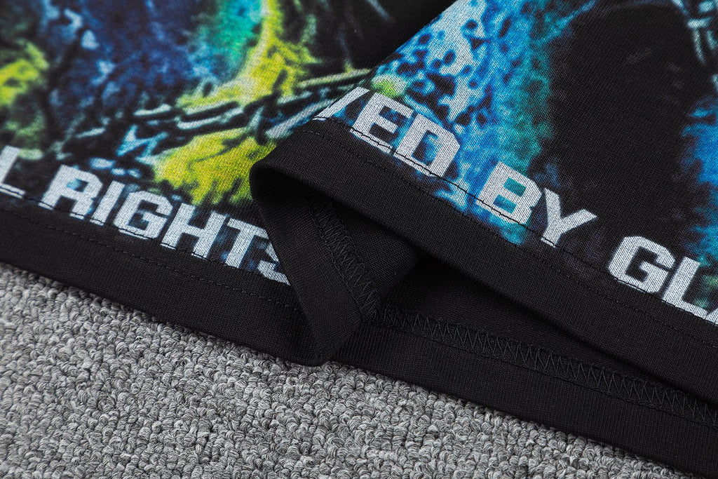 GLAZAGOD Hell on Earth Graphic T-Shirt — detail