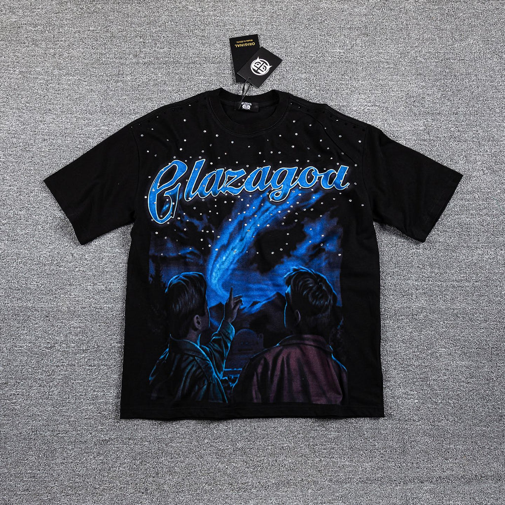 Glazagod Blue Graphic Short-Sleeve T-Shirt — front