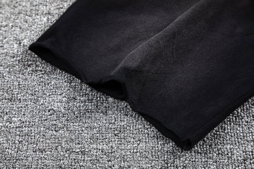 HARMONY Black Front & Back Graphic T-Shirt — fabric_closeup