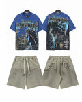 Godspeed Blue City Woman Graphic T-Shirt & Shorts Set — front