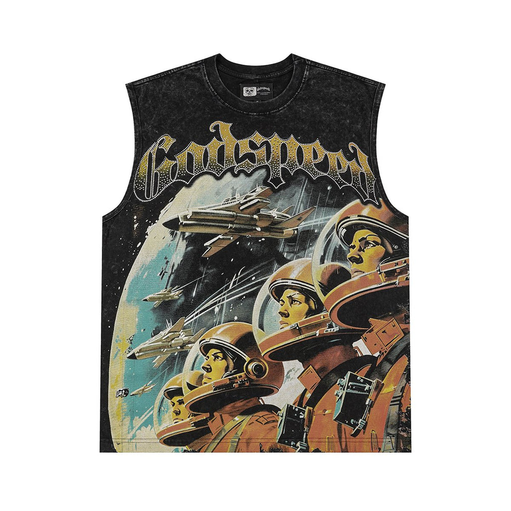 Godspeed Astronaut Graphic Sleeveless T-Shirt — hero