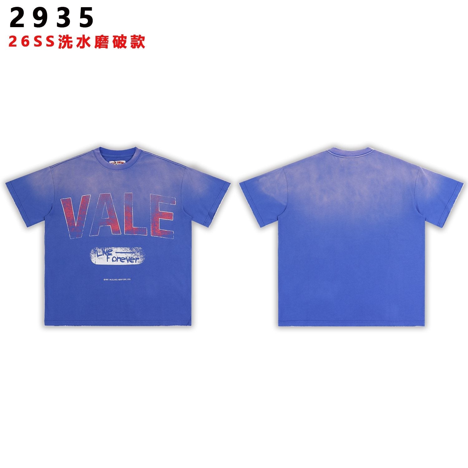 Valley Dreams Live Forever Distressed Graphic T-Shirt — front