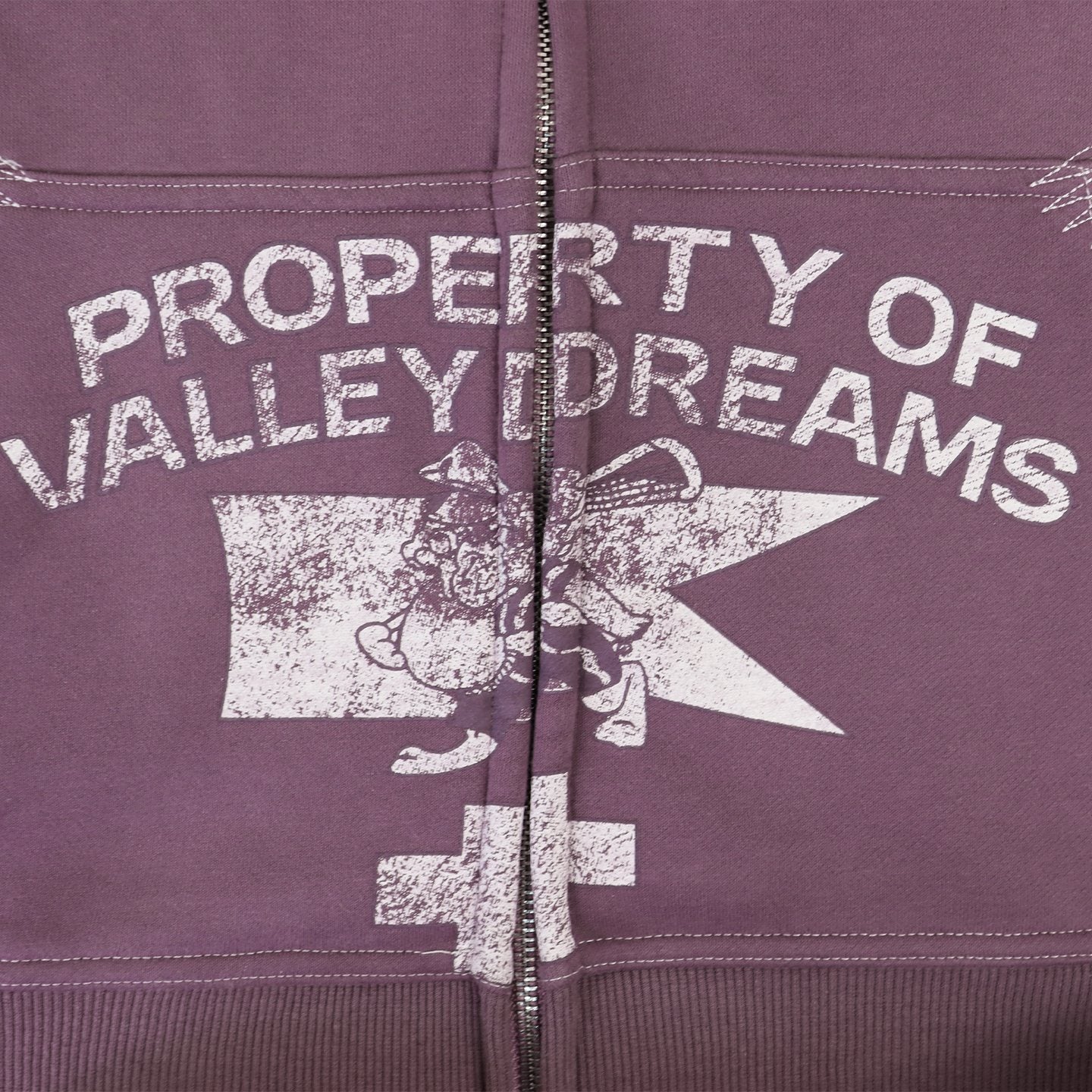 Valley Dreams Washed Full-Zip Graphic Hoodie — detail