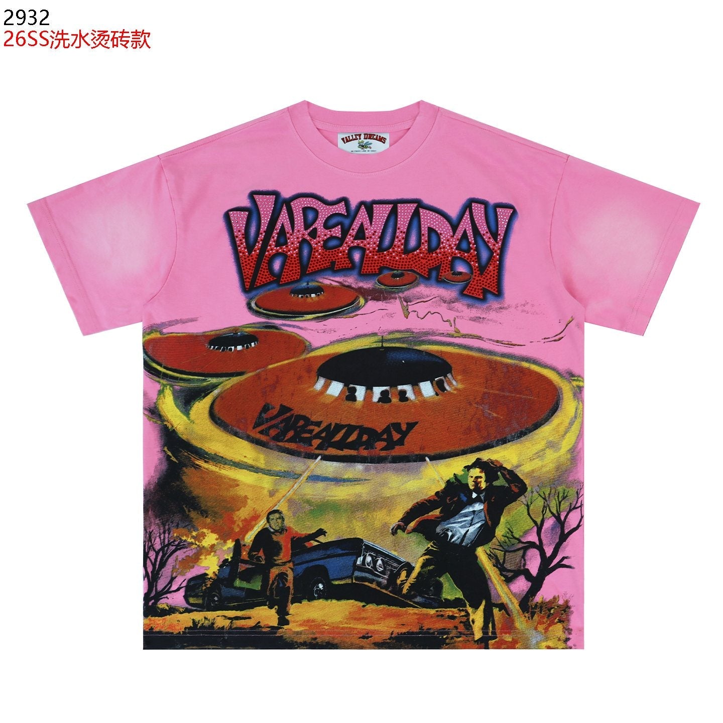 Valley Dreams UFO Comic Graphic Short-Sleeve T-Shirt — front