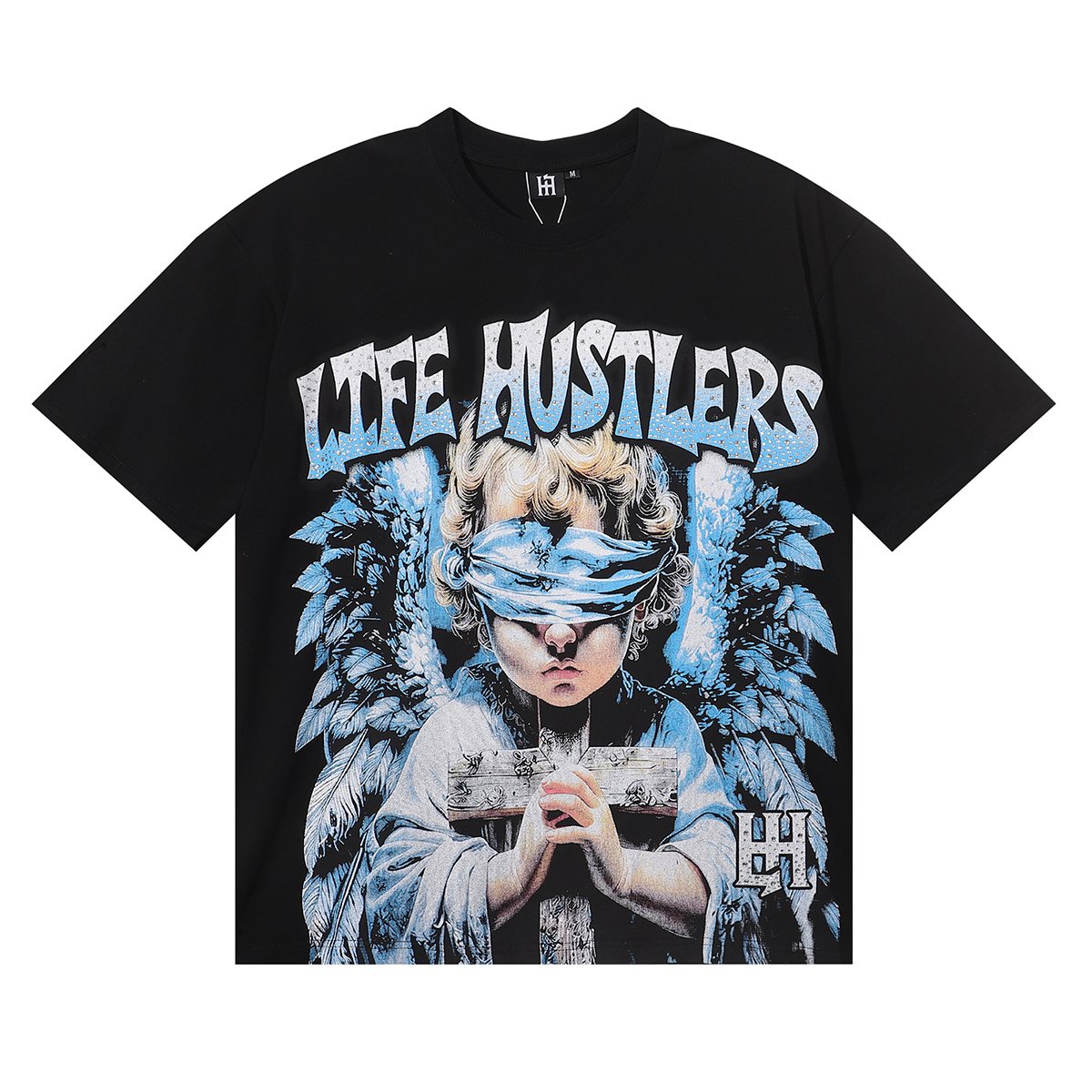 Life Hustlere Pary Praying Angel Graphic T-Shirt — front
