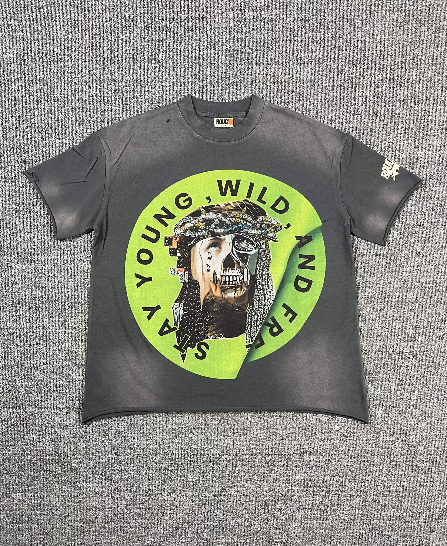 Rough Play Skull Graphic Short-Sleeve T-Shirt — front