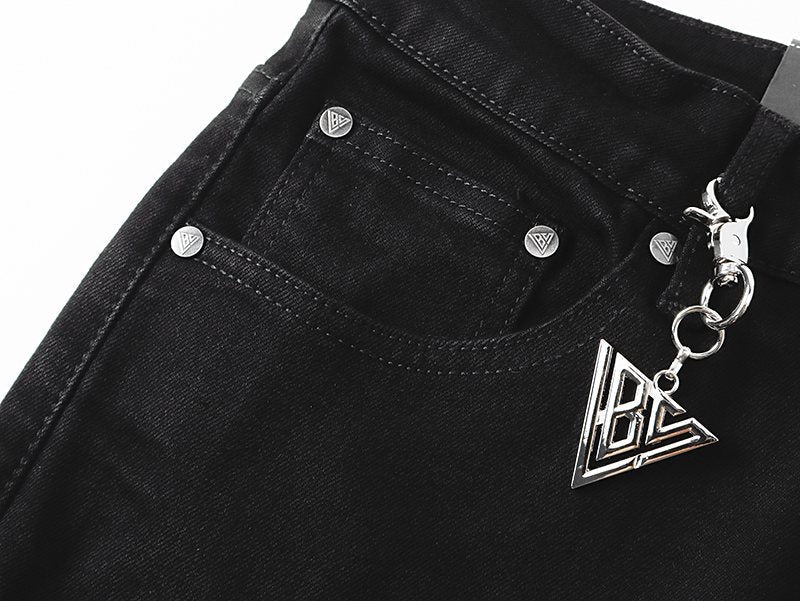 VALABASAS V005 Distressed Black Jeans — detail