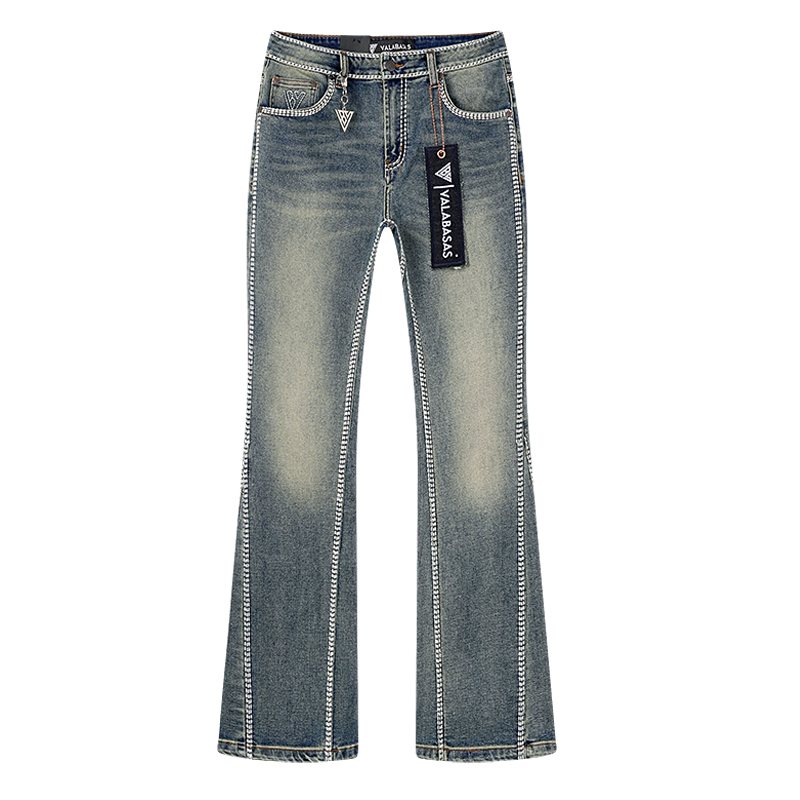 VALABASAS Washed Blue Flared Jeans — hero
