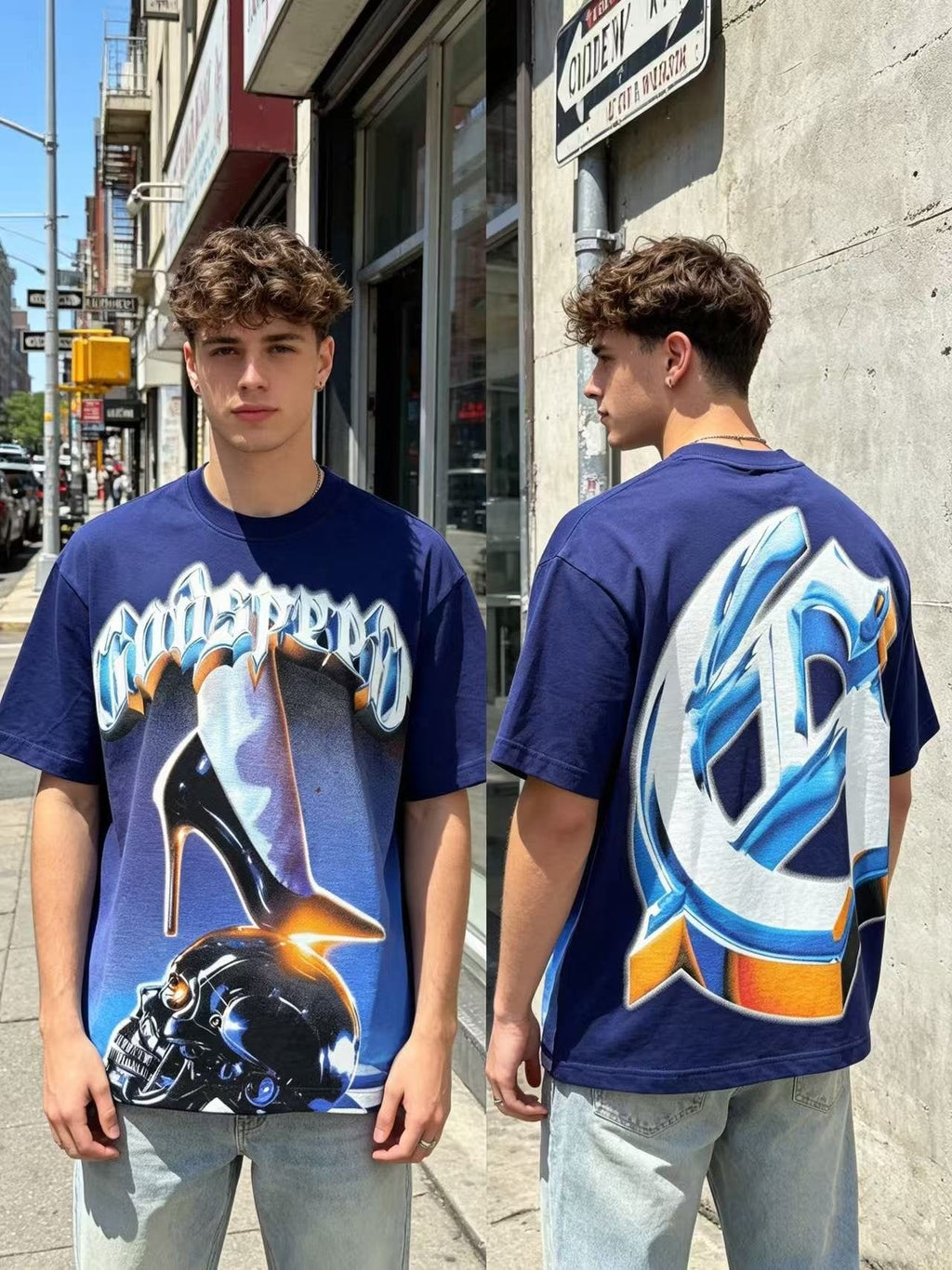 Godspeed High-Heel Skull Graphic T-Shirt — context