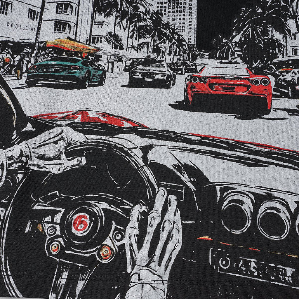 Godspeed Washed Car & Key Graphic Short-Sleeve T-Shirt — detail