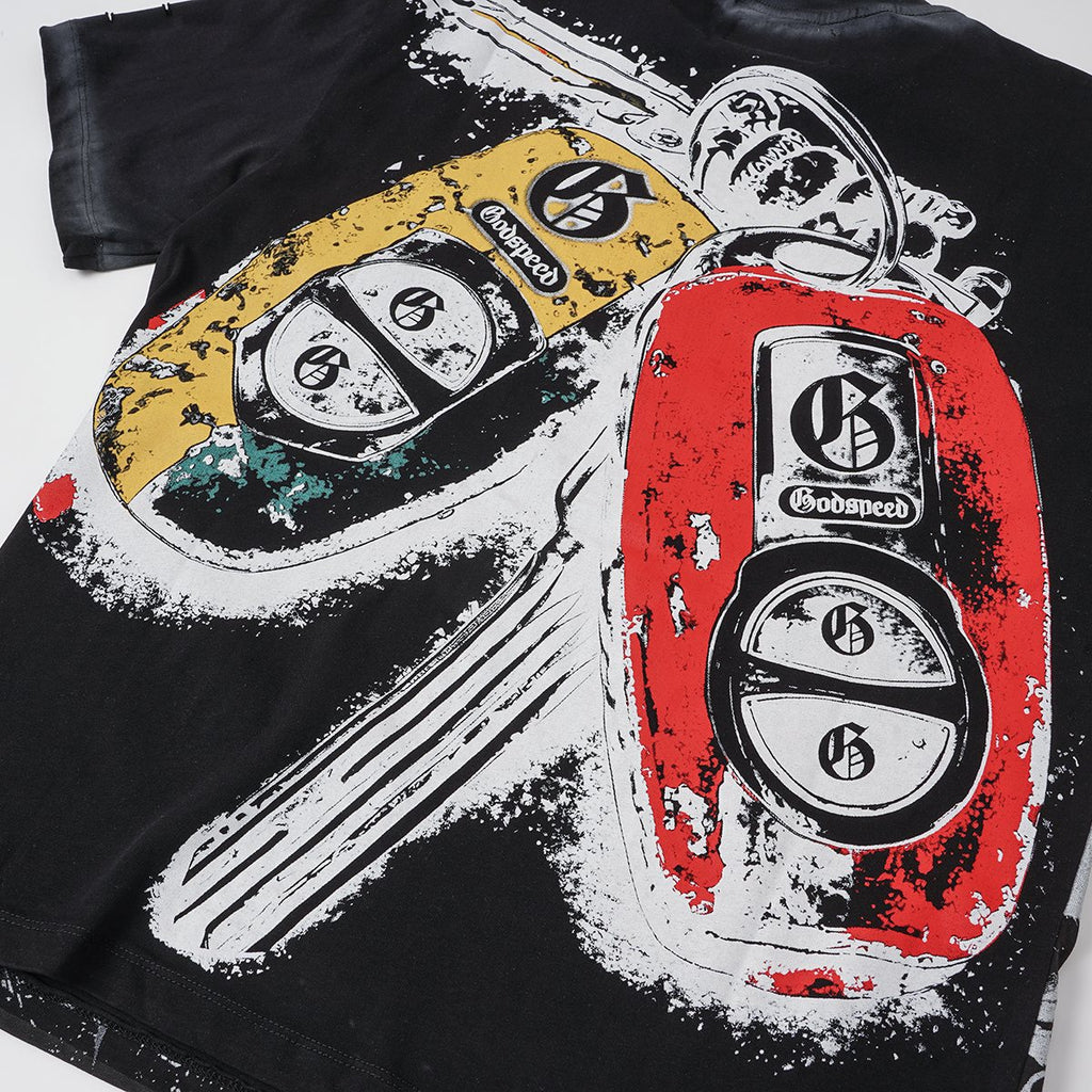 Godspeed Washed Car & Key Graphic Short-Sleeve T-Shirt — detail
