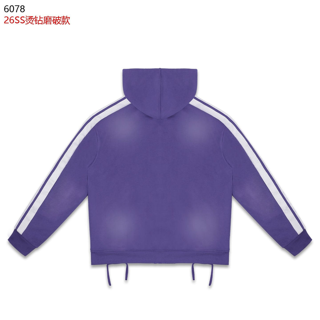 Rough Play Studded Stripe Full-Zip Hoodie — back