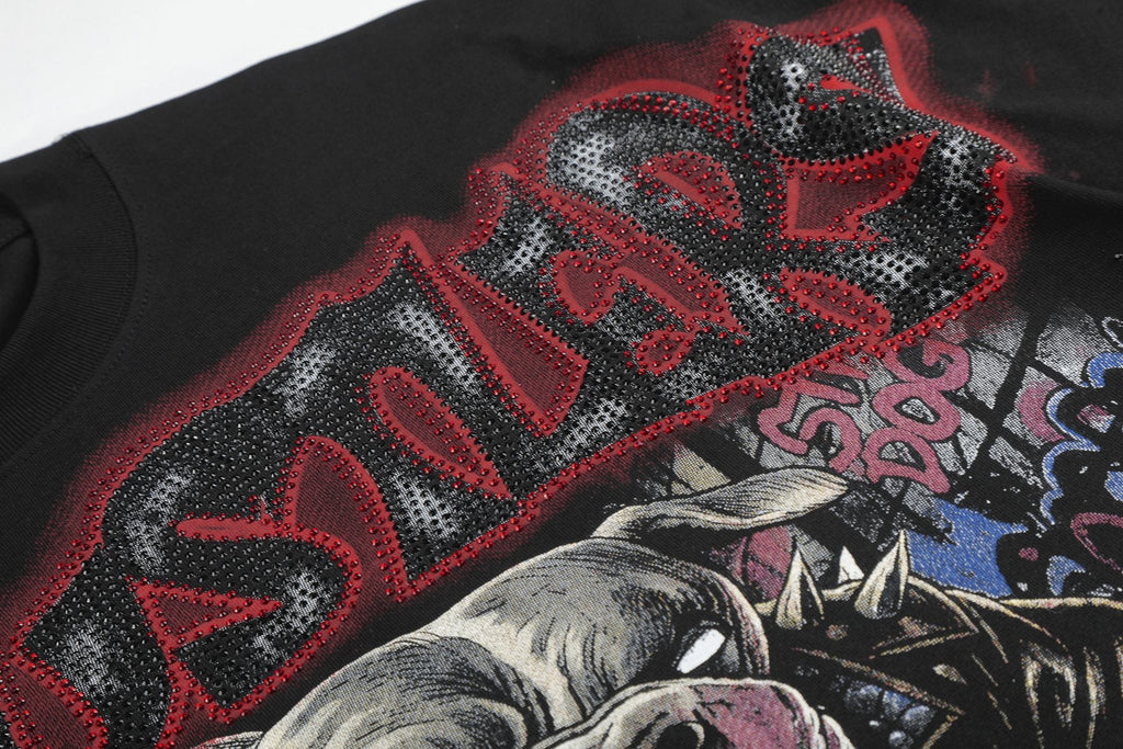 Life Hustlere Black Red/Gray Graphic Short-Sleeve T-Shirt — detail