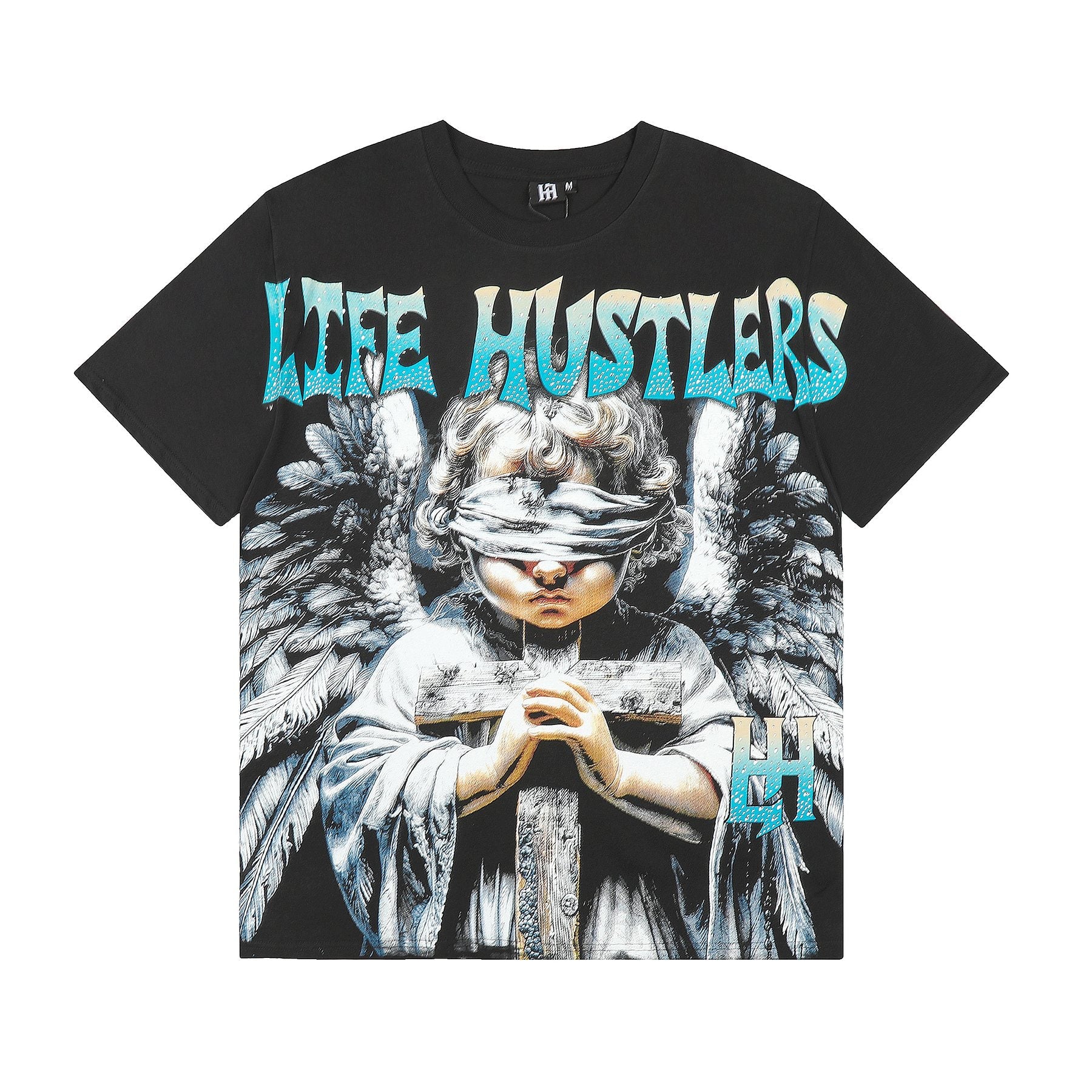 Life Hustlere LIFE HUSTLERS Angel Graphic T-Shirt - White/Black — front