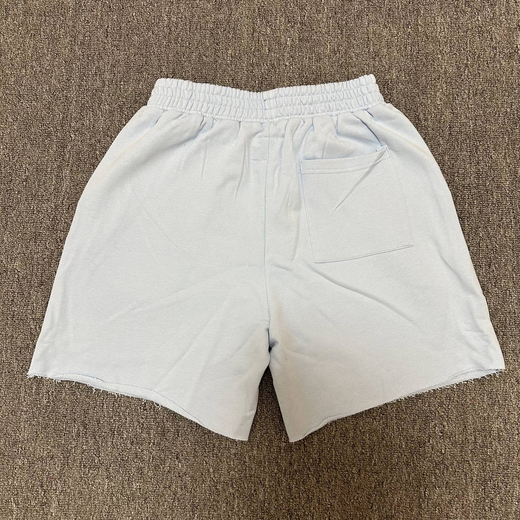 Sp5der Light Blue Rhinestone Logo Sweat Shorts — back