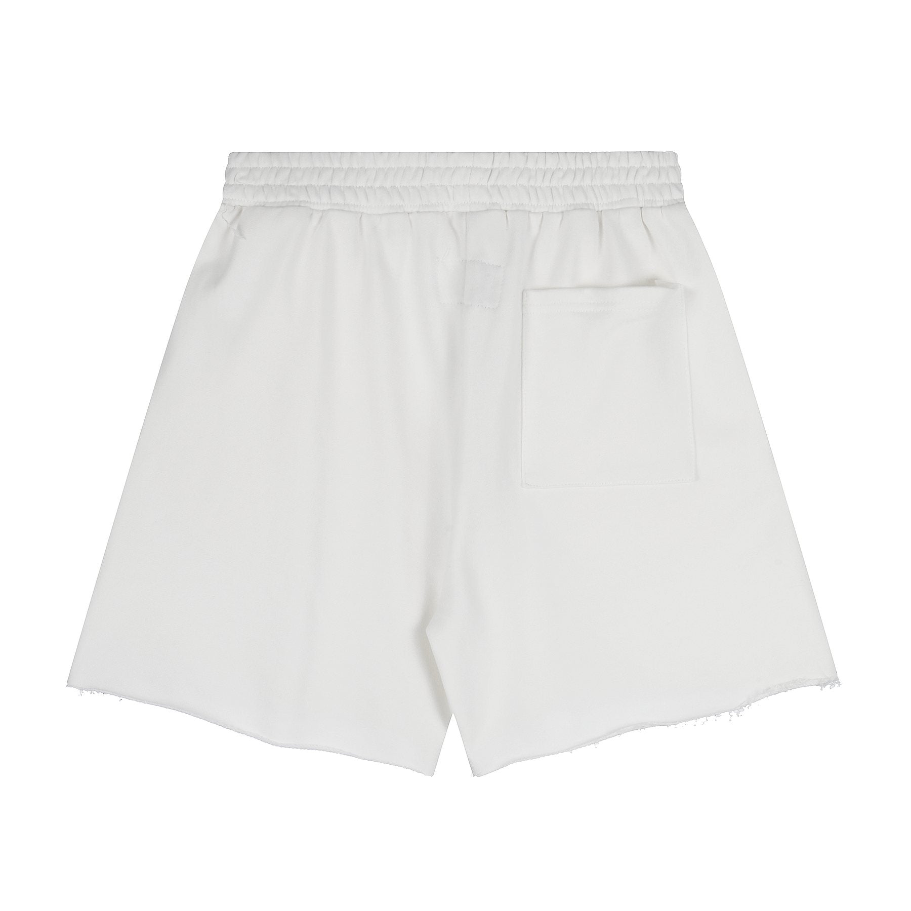 Sp5der Raised Graphic Raw Hem Shorts — back