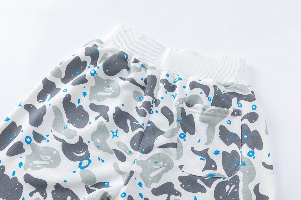 BAPE Camo Shark Graphic Shorts — detail