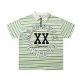 MAJESTIK Mint Green Striped Half-Zip Polo Shirt — hero