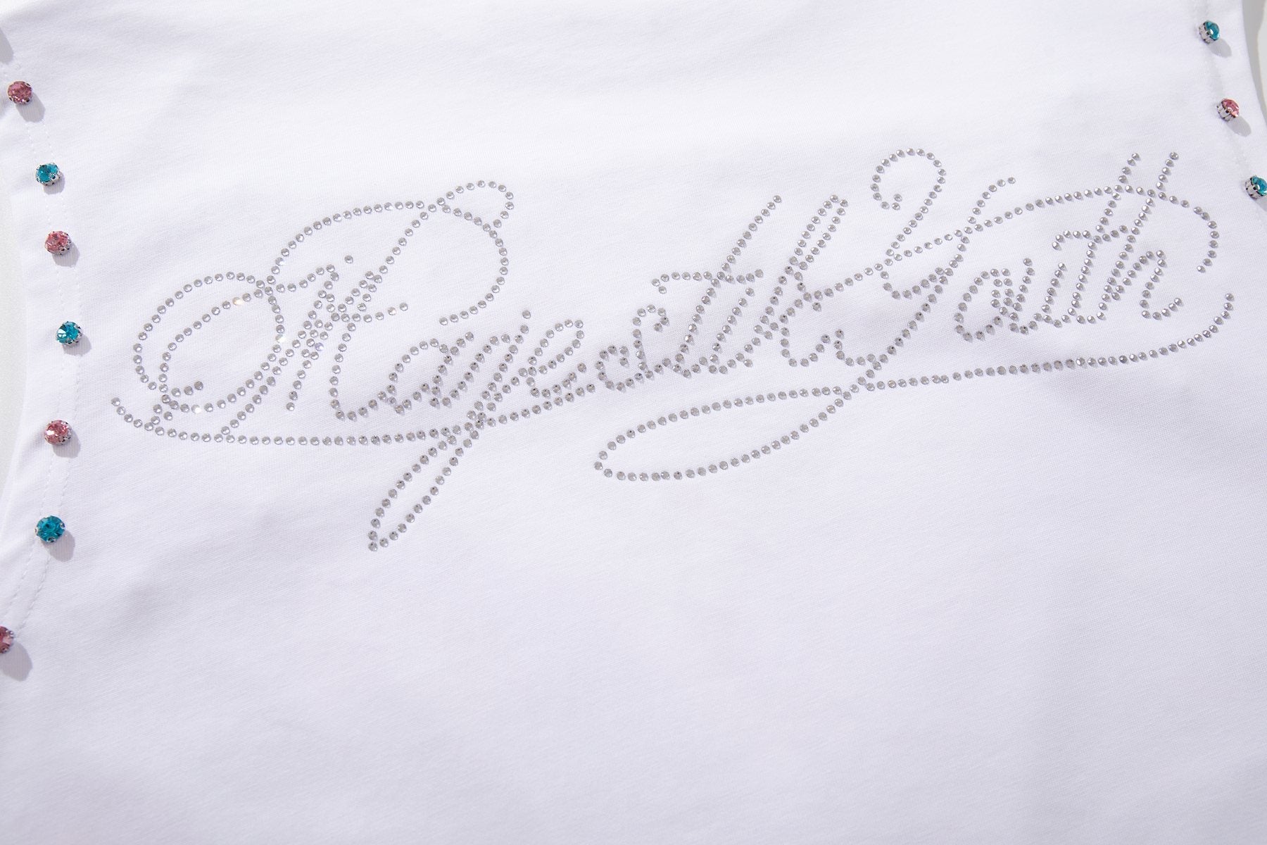 MAJESTIK Horse Rider Rhinestone Sleeveless T-Shirt — detail