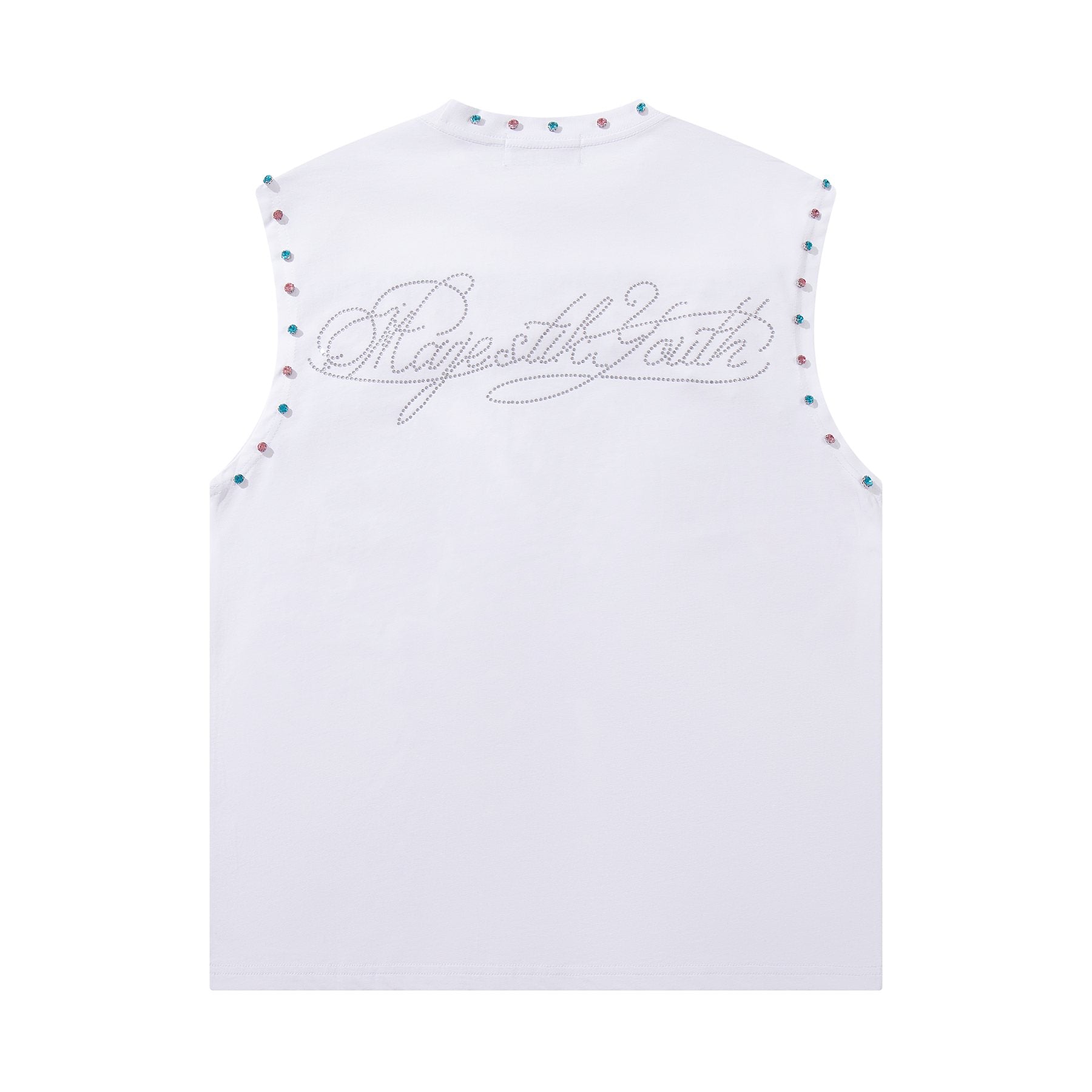 MAJESTIK Horse Rider Rhinestone Sleeveless T-Shirt — back