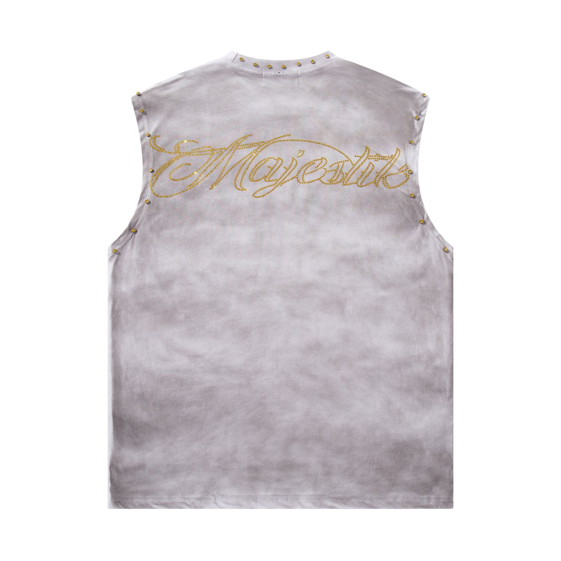 MAJESTIK Studded Washed Graphic Sleeveless T-Shirt — back
