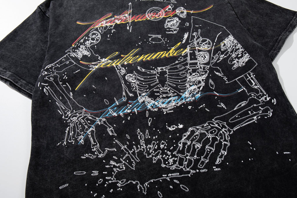 MAJESTIK Robot & Skeleton Graphic T-Shirt — detail