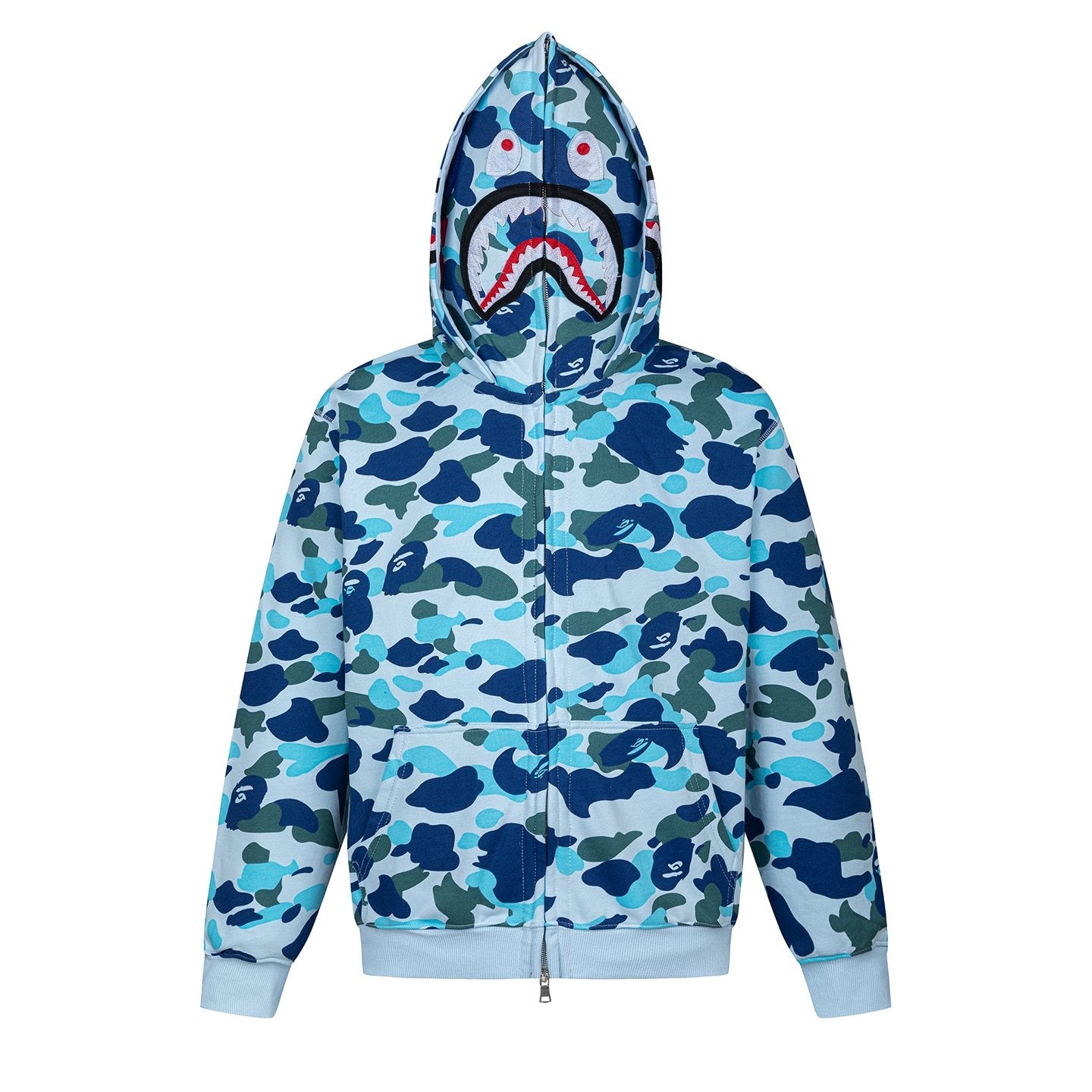BAPE Shark Camo Full-Zip Hoodie — front