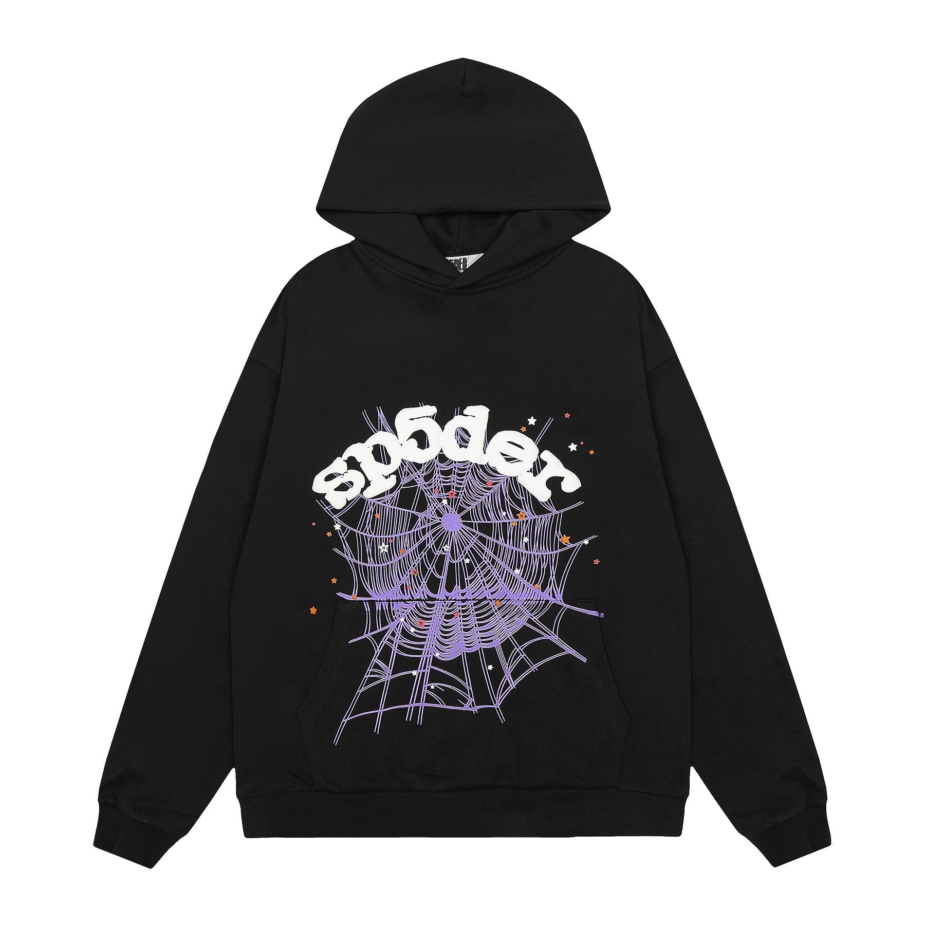 Sp5der Spiderweb Graphic Pullover Hoodie — front