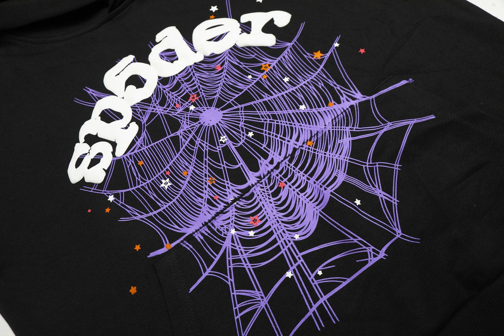Sp5der Spiderweb Graphic Pullover Hoodie — detail