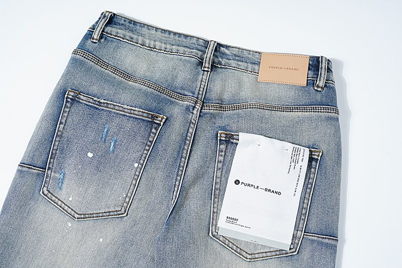 Purple Brand Paint-Splatter Distressed Jeans — detail