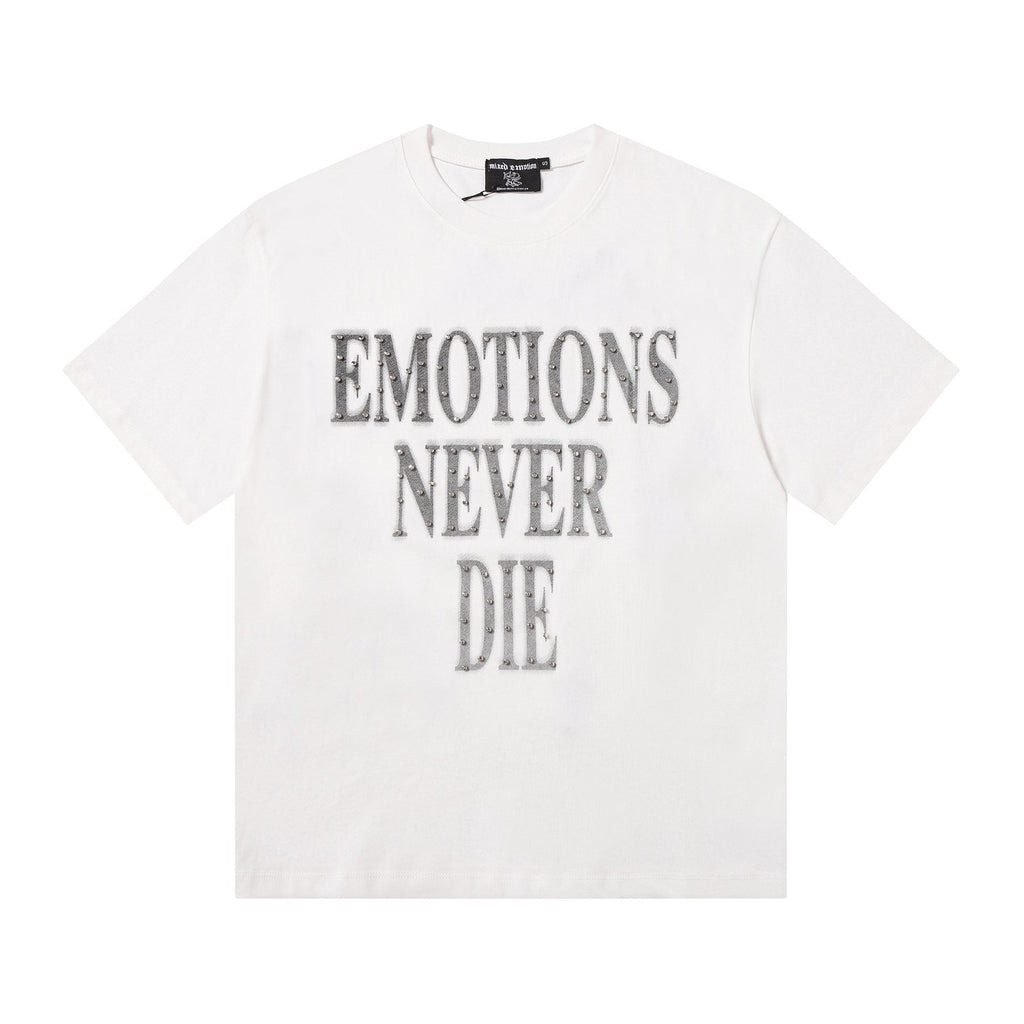 MIXED EMOTION Never Die Monogram Graphic T-Shirt — front