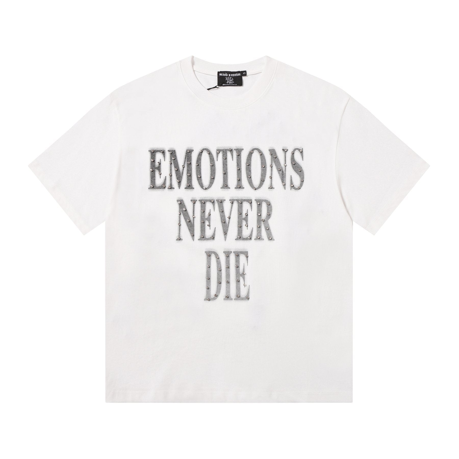 MIXED EMOTION Never Die Monogram Graphic T-Shirt — front