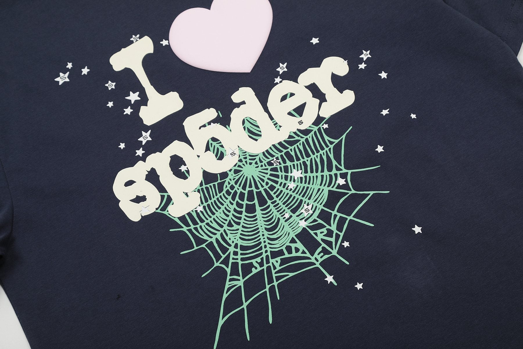 Sp5der I Love Heart Web Graphic T-Shirt — detail