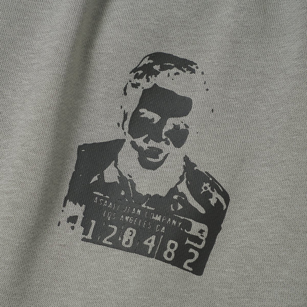 ASAALL All-Over Portrait Graphic Drawstring Shorts — detail