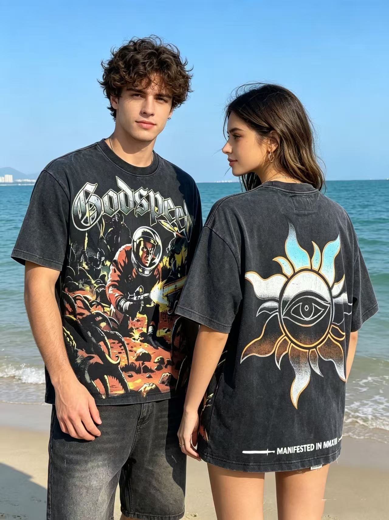 Godspeed Astronaut Sun-Eye Graphic T-Shirt — context