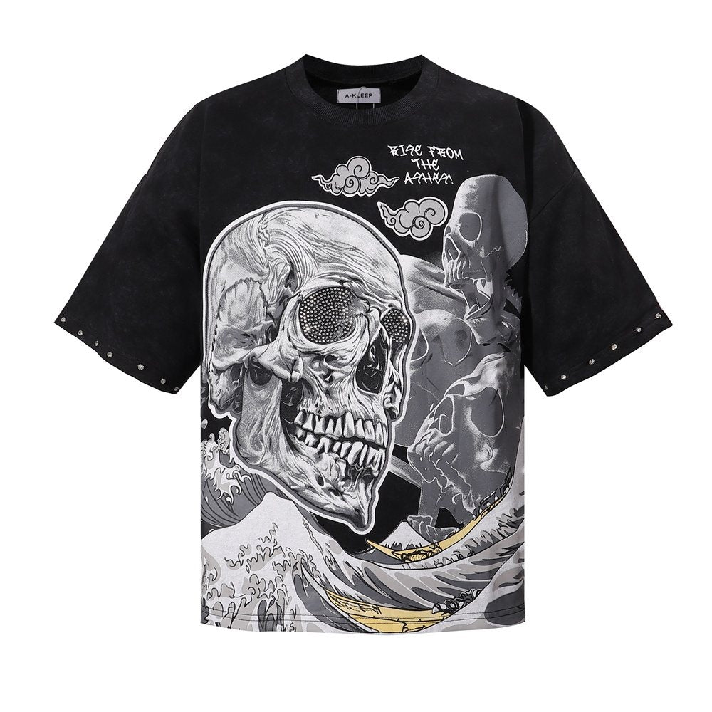 KLEEP 2005 Rise From the Ashes Skull Graphic T-Shirt — front