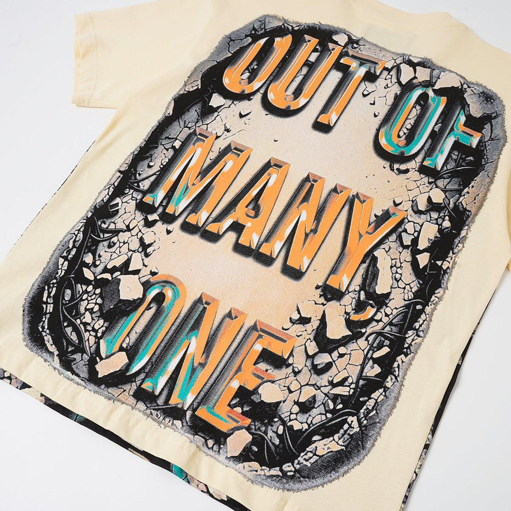 Godspeed Out of Many One Liberty Skull Graphic T-Shirt — detail