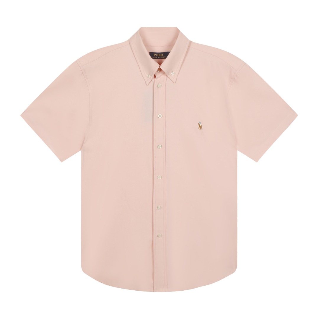 Test2-Ralph Lauren Cotton Oxford Short-Sleeve Button-Down Shirt — front