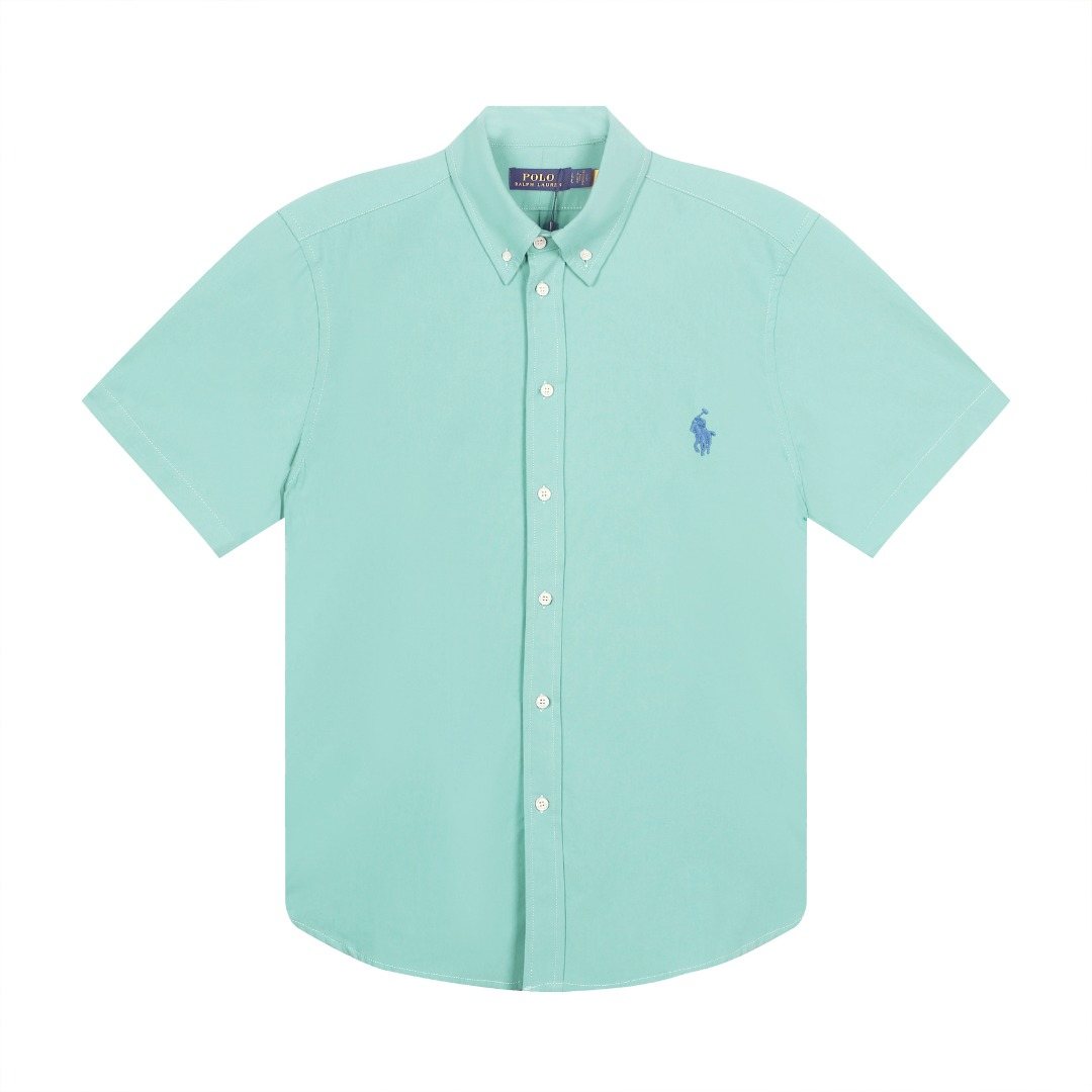 Test2-Ralph Lauren Oxford Short-Sleeve Button-Front Shirt — front