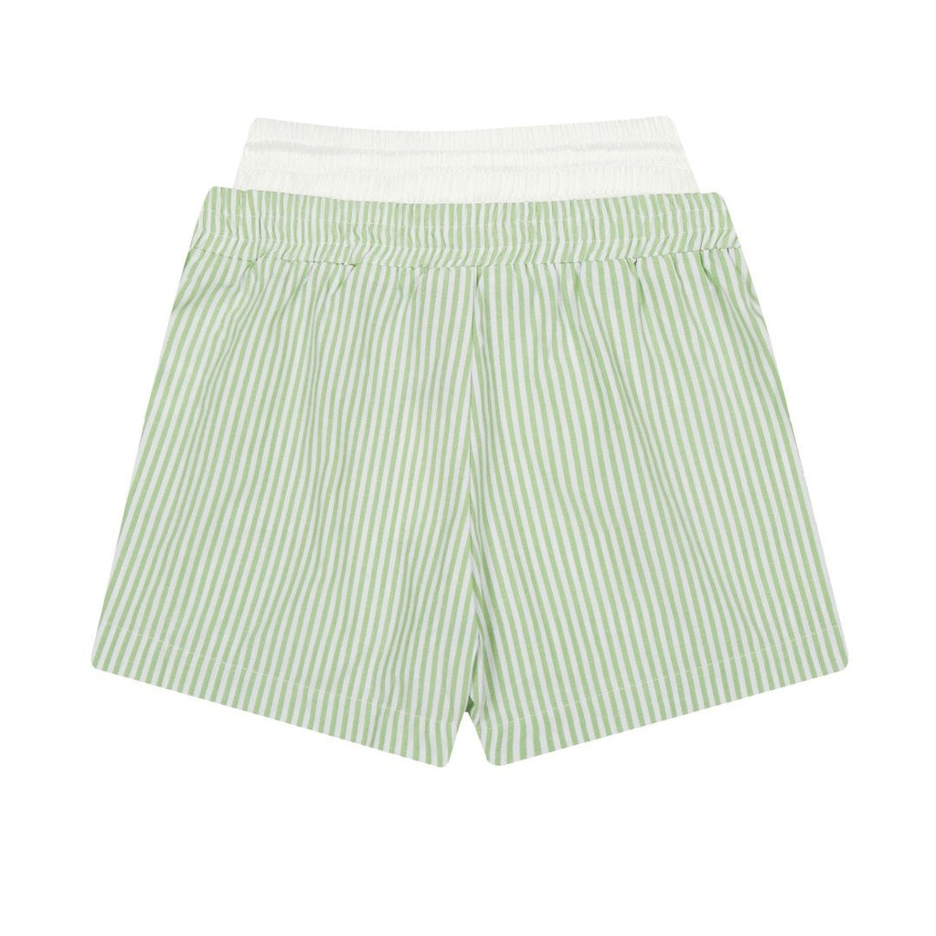 Test2-Ralph Lauren Striped Double-Waist Shorts — back