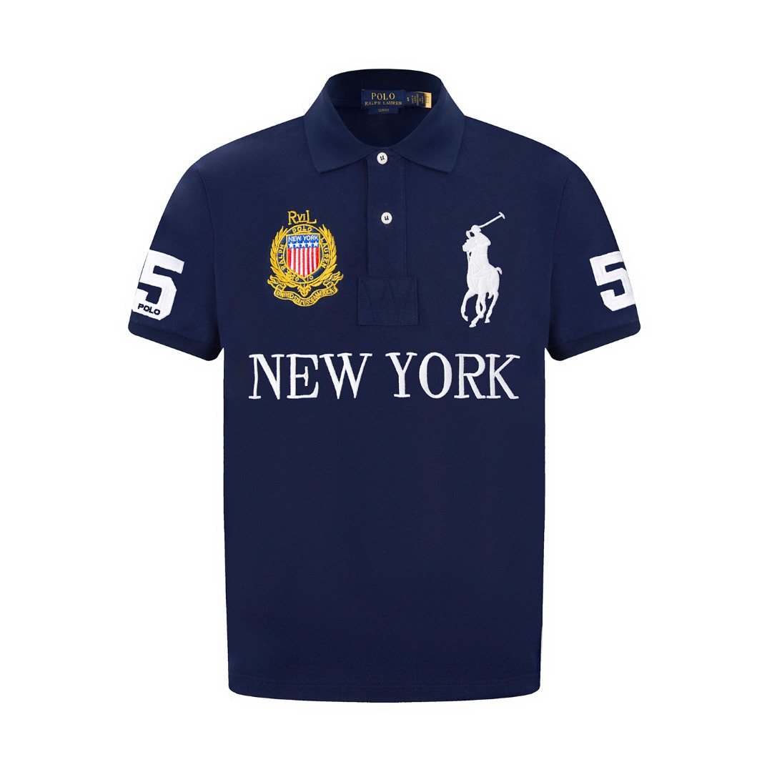 Test2-Ralph Lauren New York Embroidered Short-Sleeve Polo Shirt — back