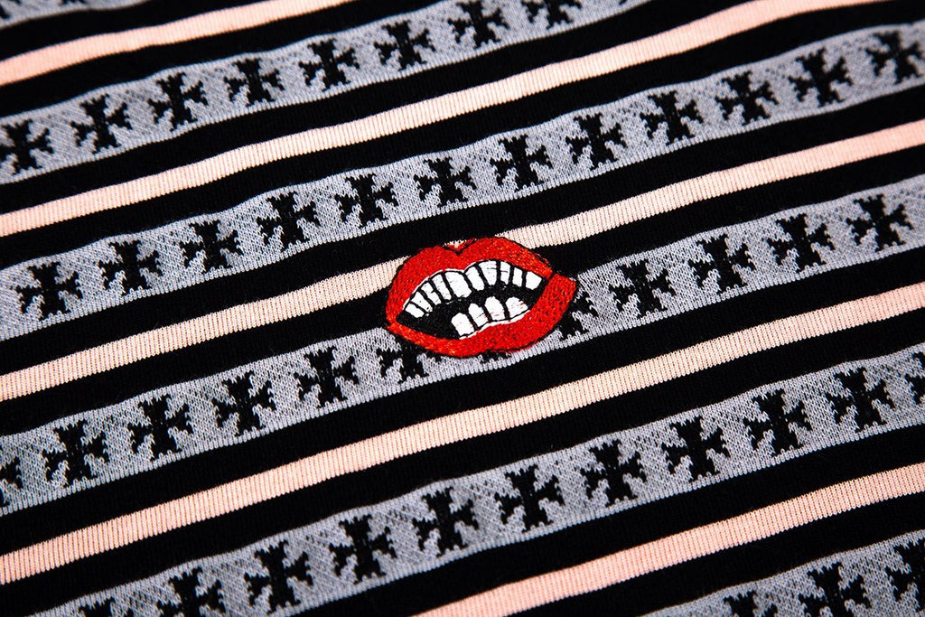 Test2-Chrome Hearts Striped Jacquard Knit T-Shirt — detail