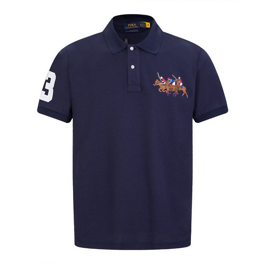 Test2-Ralph Lauren Embroidered Horse Short-Sleeve Polo Shirt — front