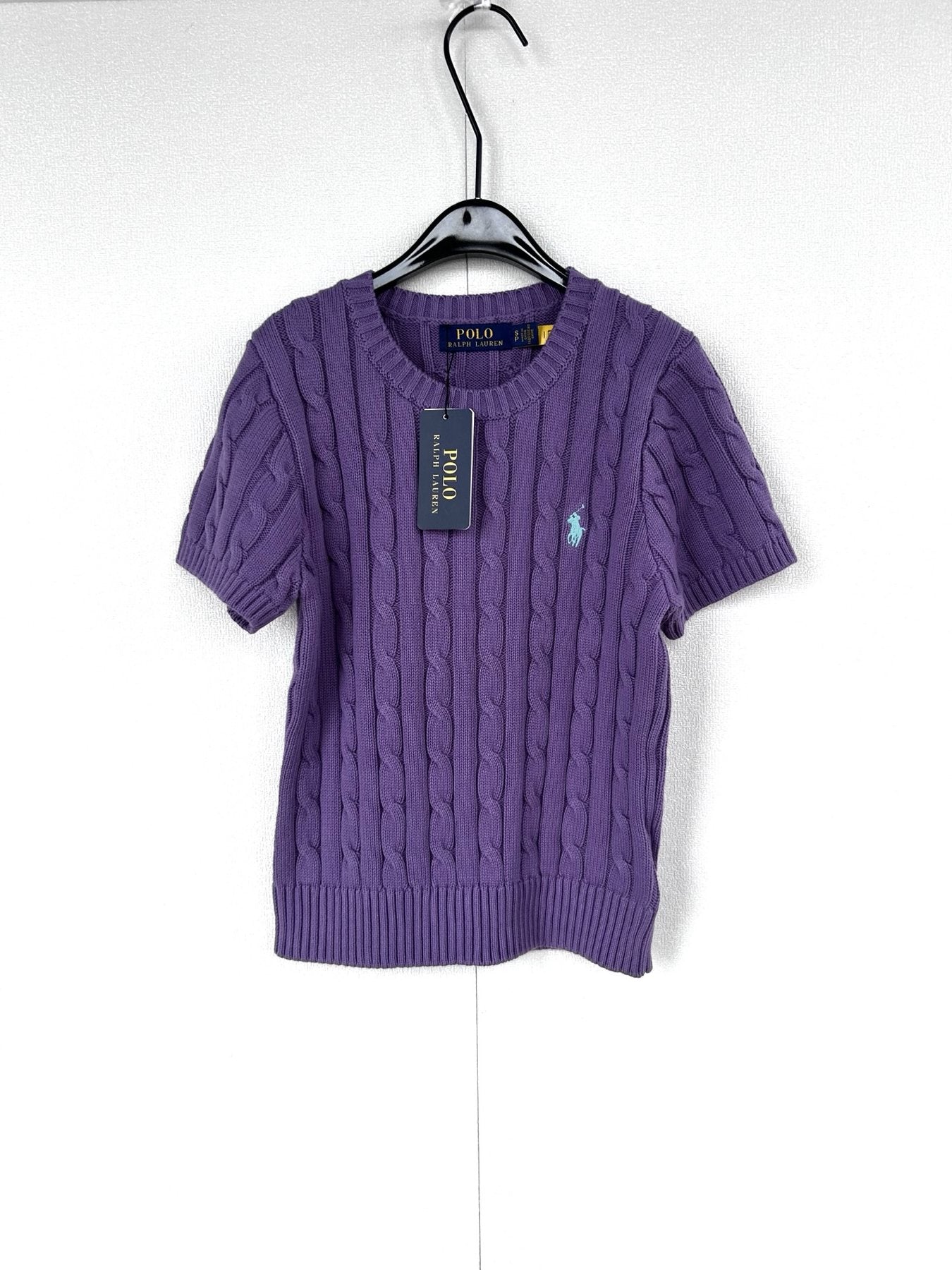 Test2-Ralph Lauren Women's Short-Sleeve Cable-Knit Sweater — front