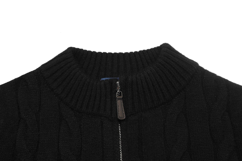 Test2-Ralph Lauren Cable-Knit Quarter-Zip Sweater — detail