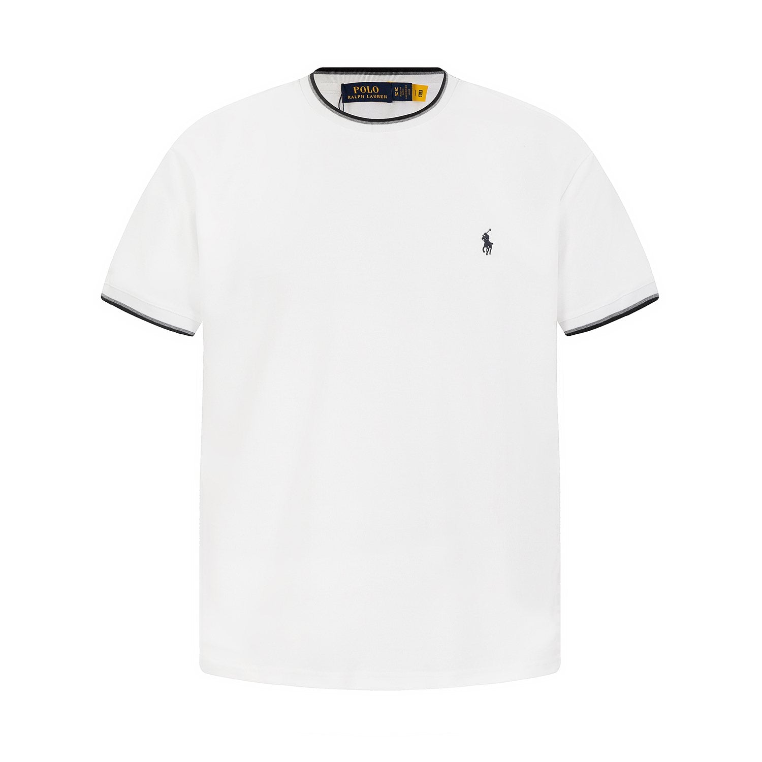 Test2-Ralph Lauren Contrast-Trim Piqué Crewneck T-Shirt — front